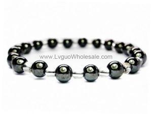 Hematite Stone Beaded Stretch Bracelet